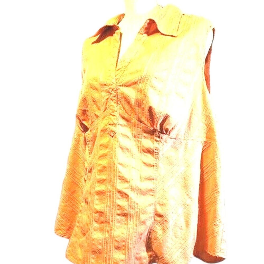 Cato Woman Sleeveless Orange Top Size 22- 24W Blouse Soft Spring Summer Cool